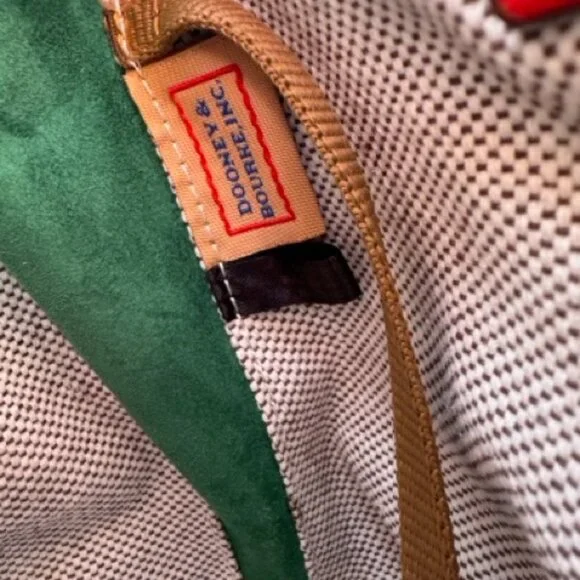 Auth Dooney & Burke Red Florentine Leather Large Barlow Zip Tote Satchel - Picture 7 of 16